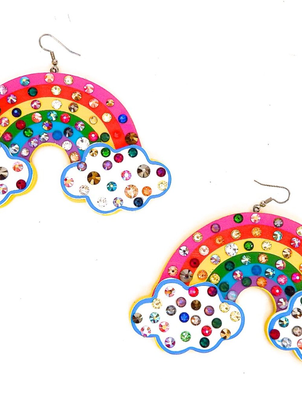 GASOLINE GLAMOUR RHINESTONE RAINBOW EARRINGS 🌈🌈🌈